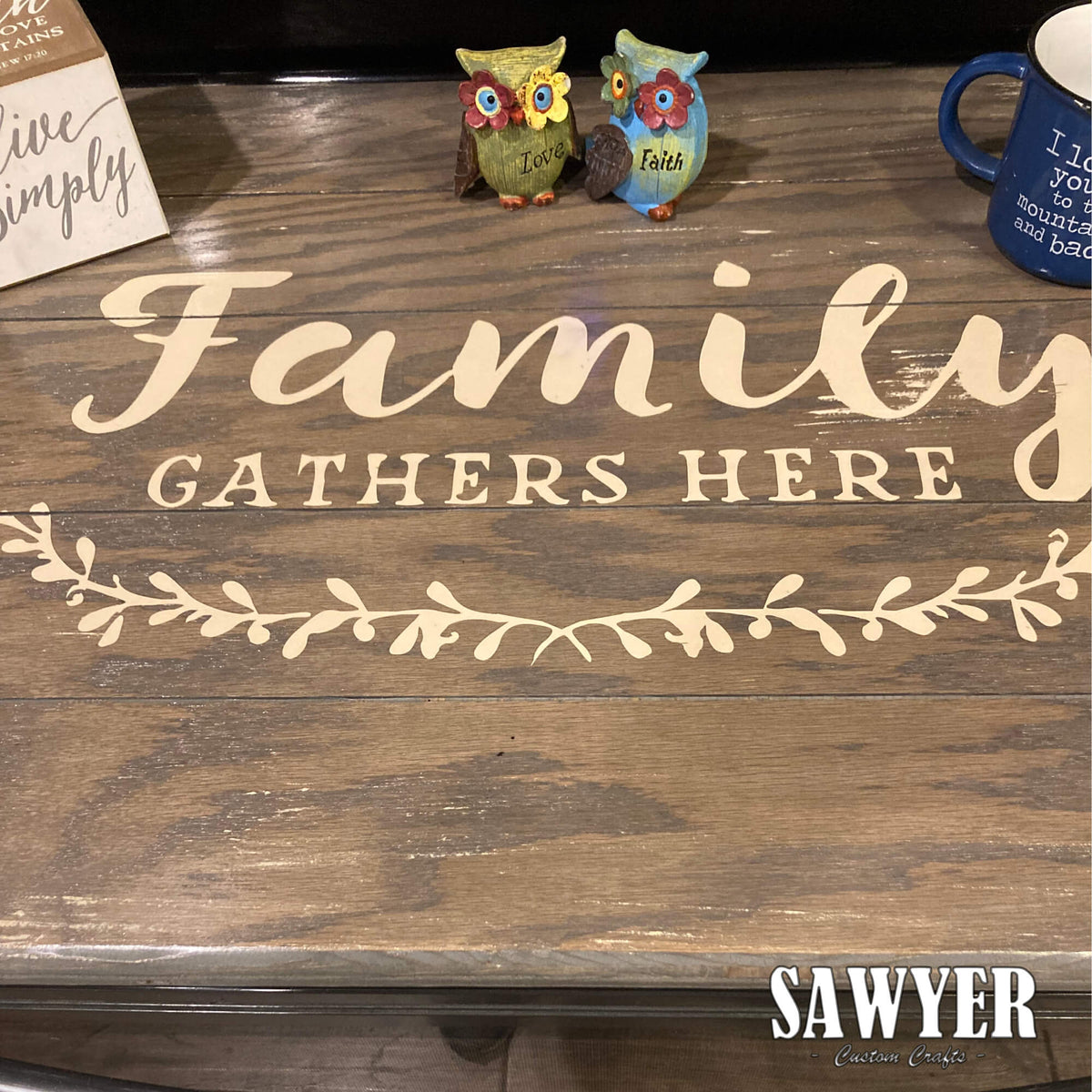 Stove Top Cover Family Gathers Here Gray – Sawyer Custom Crafts