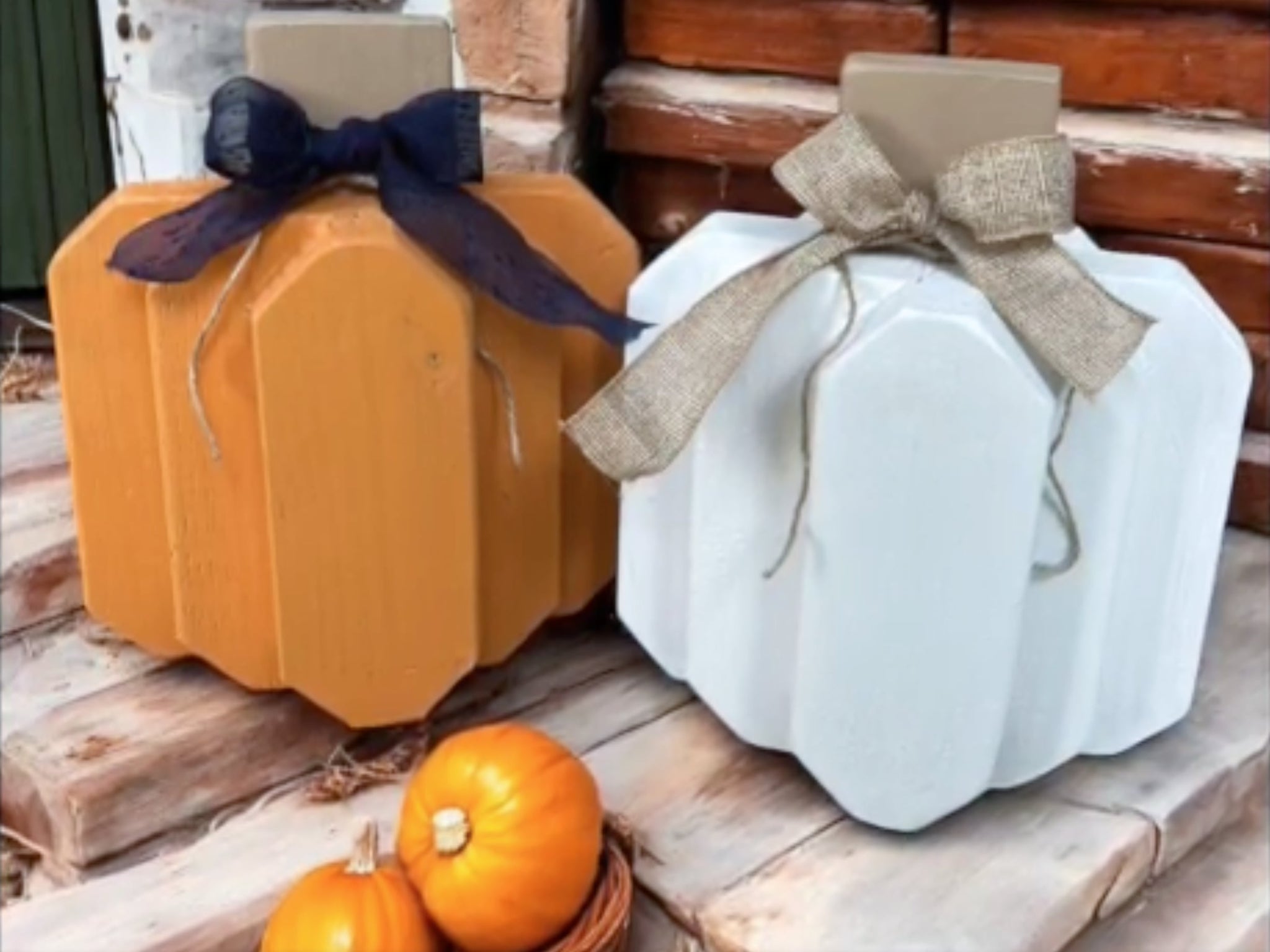 DIY Rustic Wooden Pumpkin from a 2x4