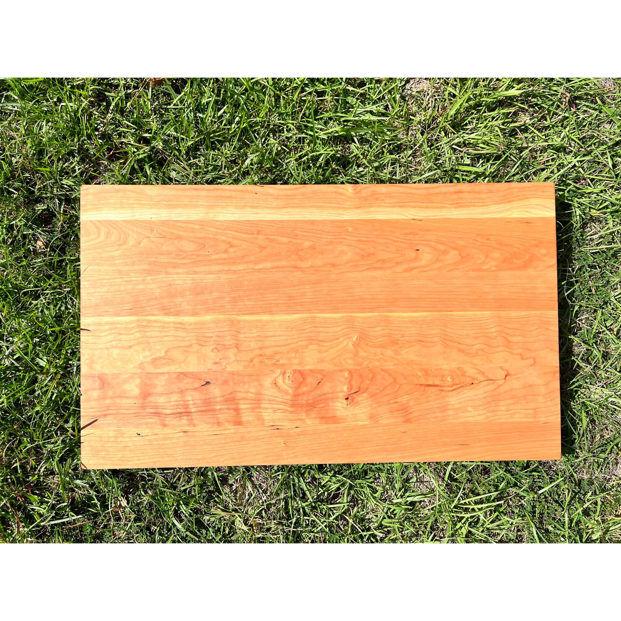 top view of our solid cherry cutting board, gift idea for parents