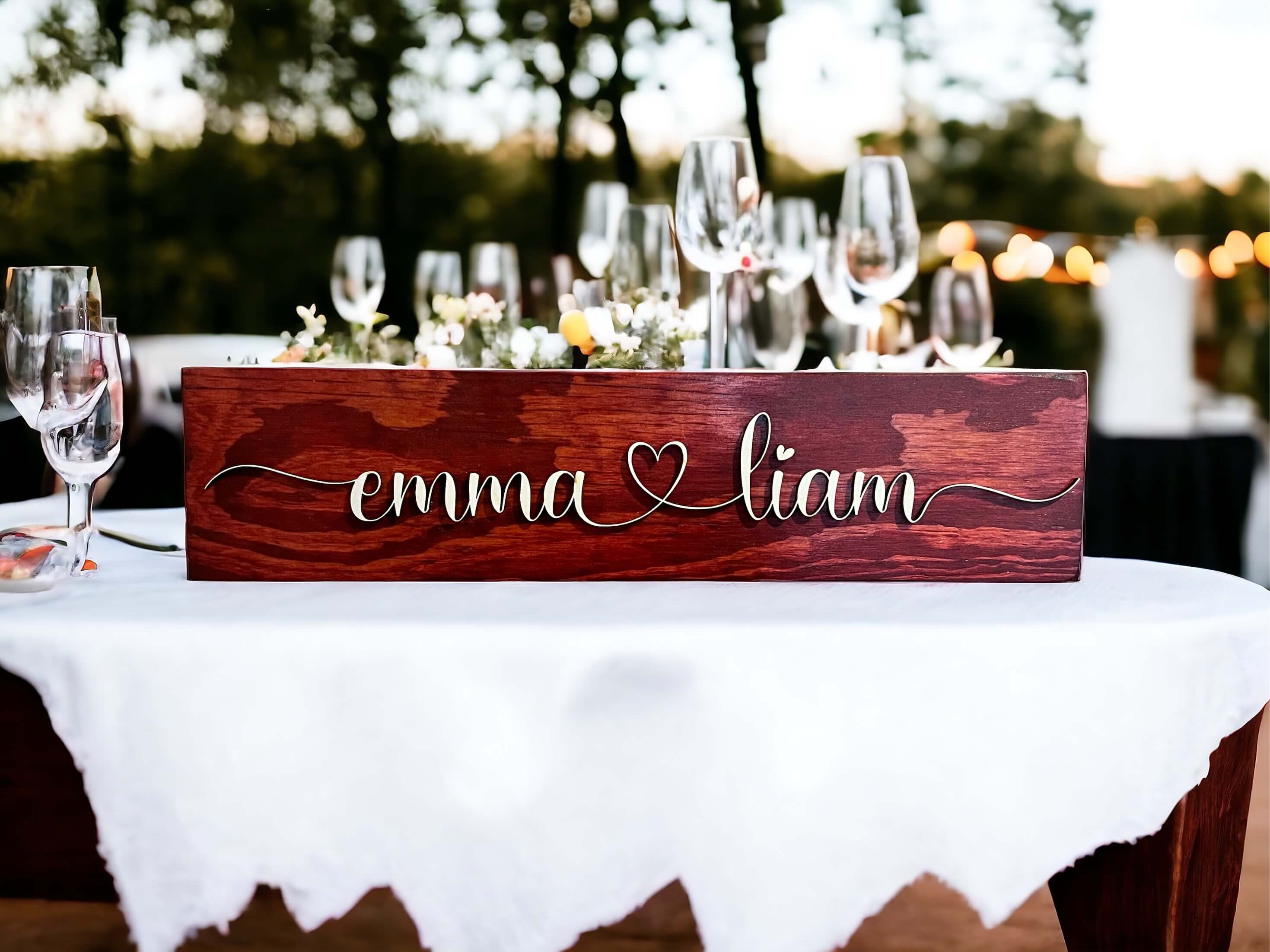 Create lasting memories with this personalized couples name sign