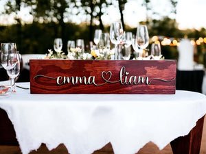 Create lasting memories with this personalized couples name sign