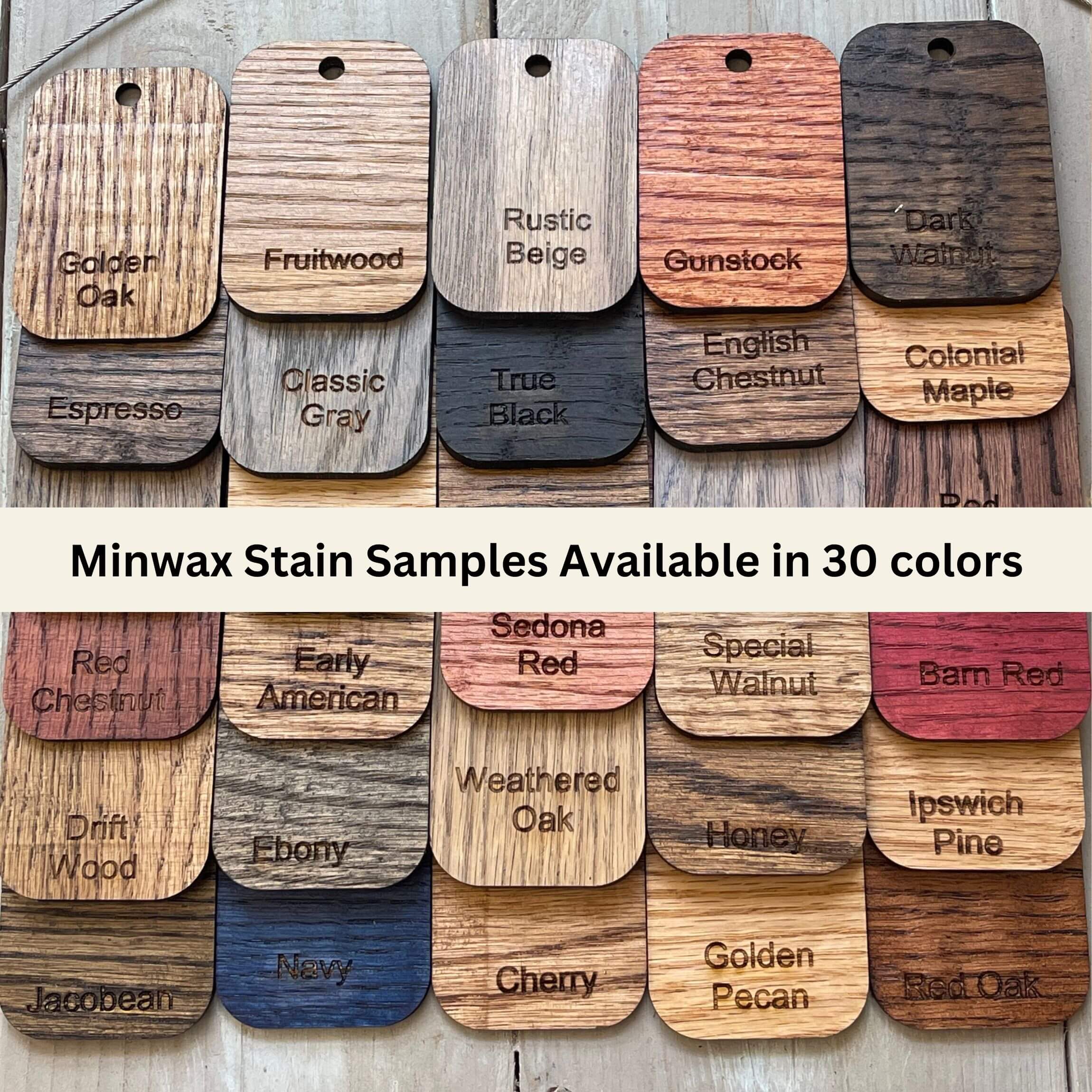 White Oak Stain Samples Stained In