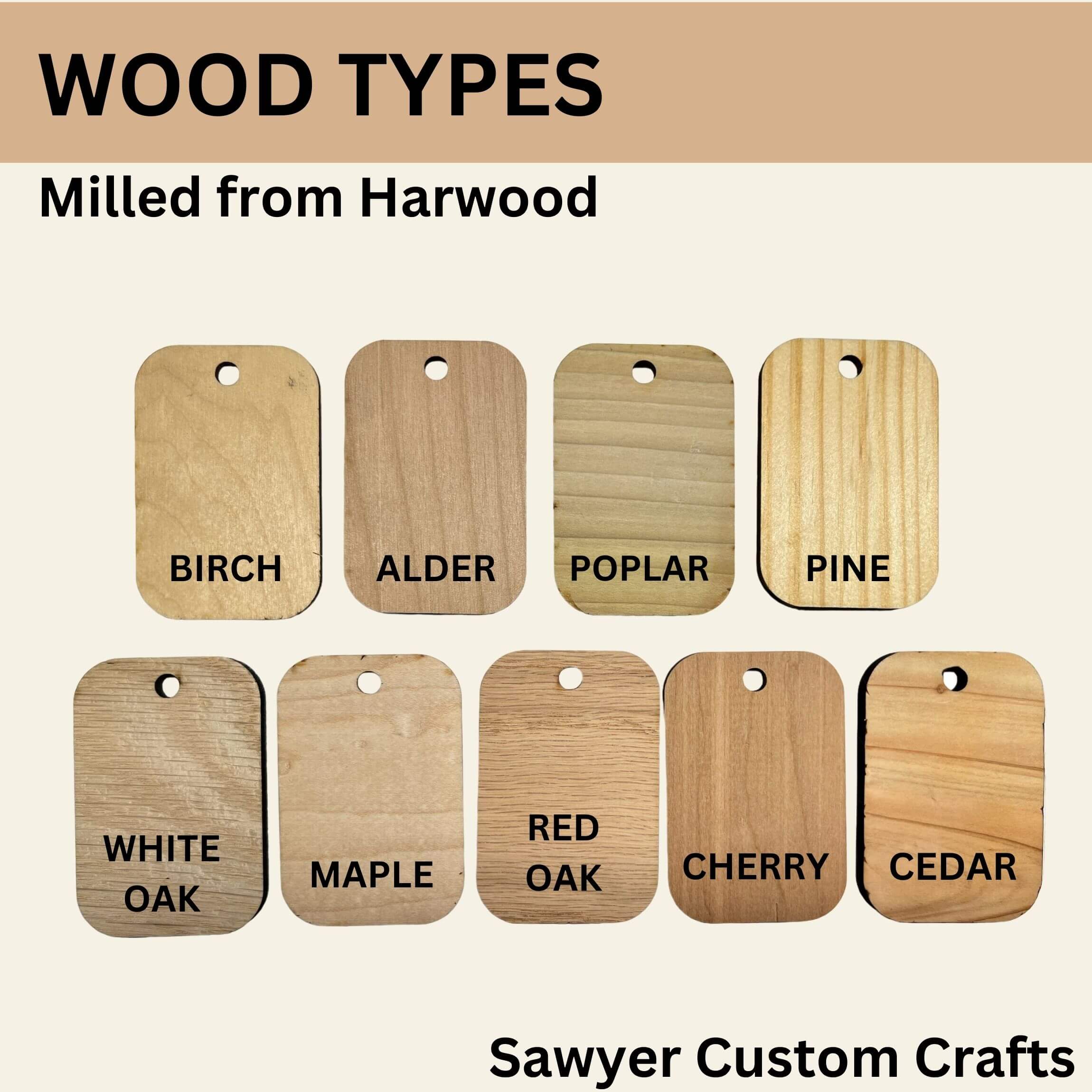 These Minwax stain sample charts can be made in nine different types of lumber.