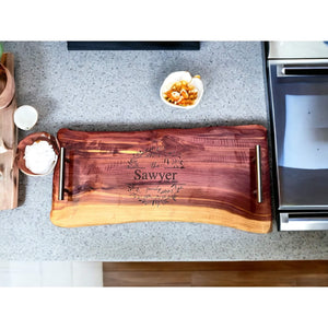 Elevate your cheese and charcuterie presentations with a personalized couple's cutting board.