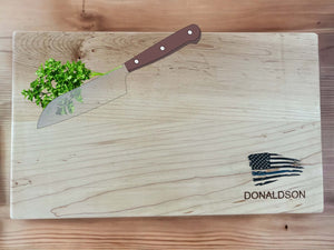 Personalized cutting board for police officers with laser-engraved name