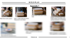 Blurry cut diagram page from DIY fall pumpkin build plans showing layout and measurements