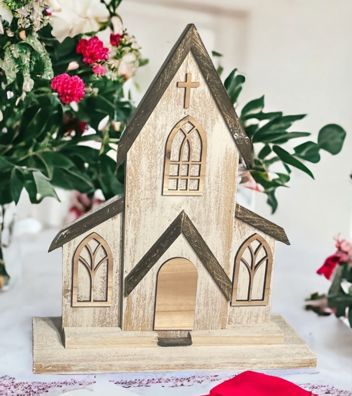 Rustic Wooden Church Decor – Two-Piece Handmade Cedar | Personalized Wedding or Farmhouse Church Decoration