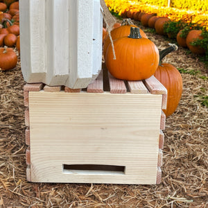 Rustic DIY crate project build plans, blurred sample pages visible
