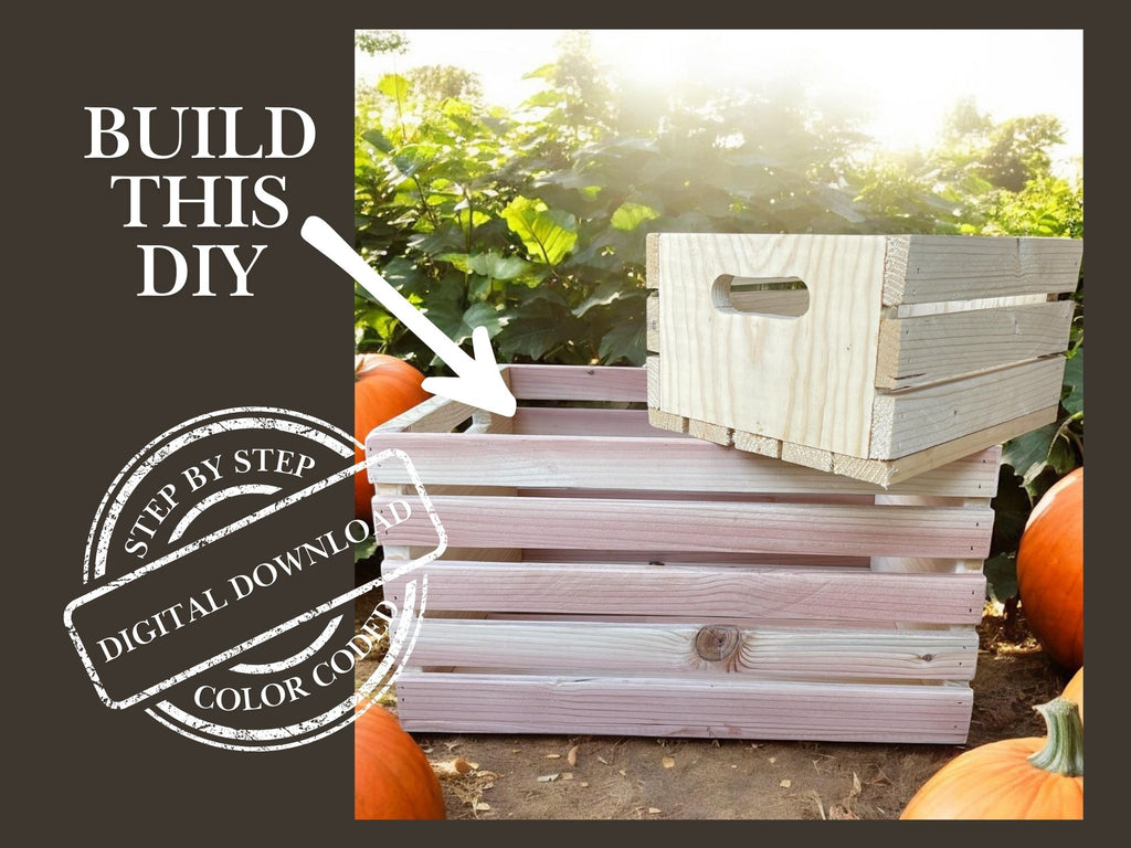 DIY rustic farmhouse crate project instructions in downloadable PDF
