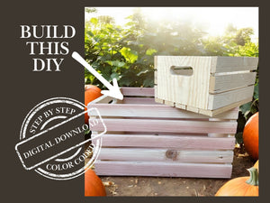 DIY rustic farmhouse crate project instructions in downloadable PDF
