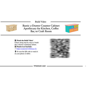 Apothecary Rustic 3-Drawer Countertop Cabinet Build Plans (Digital PDF)