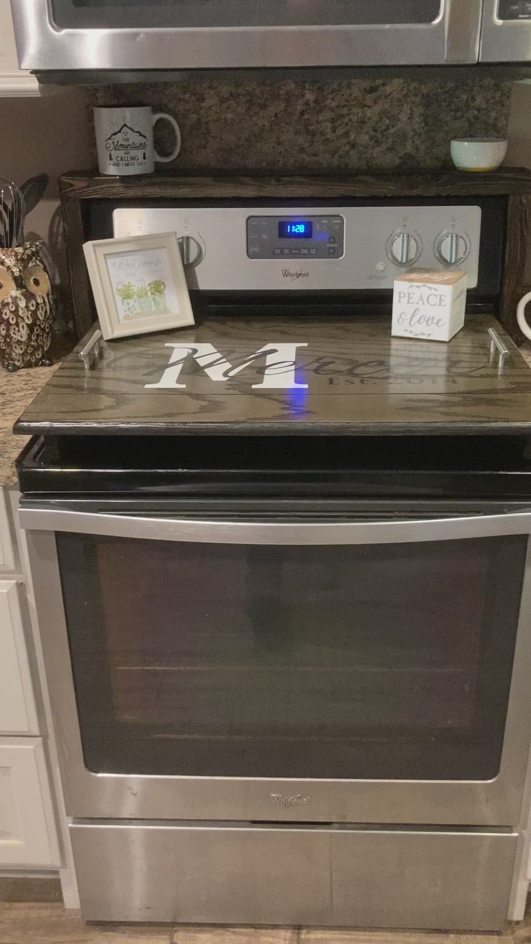 Here is a great view of the minimalist stove top cover shown on the stove top itself. 