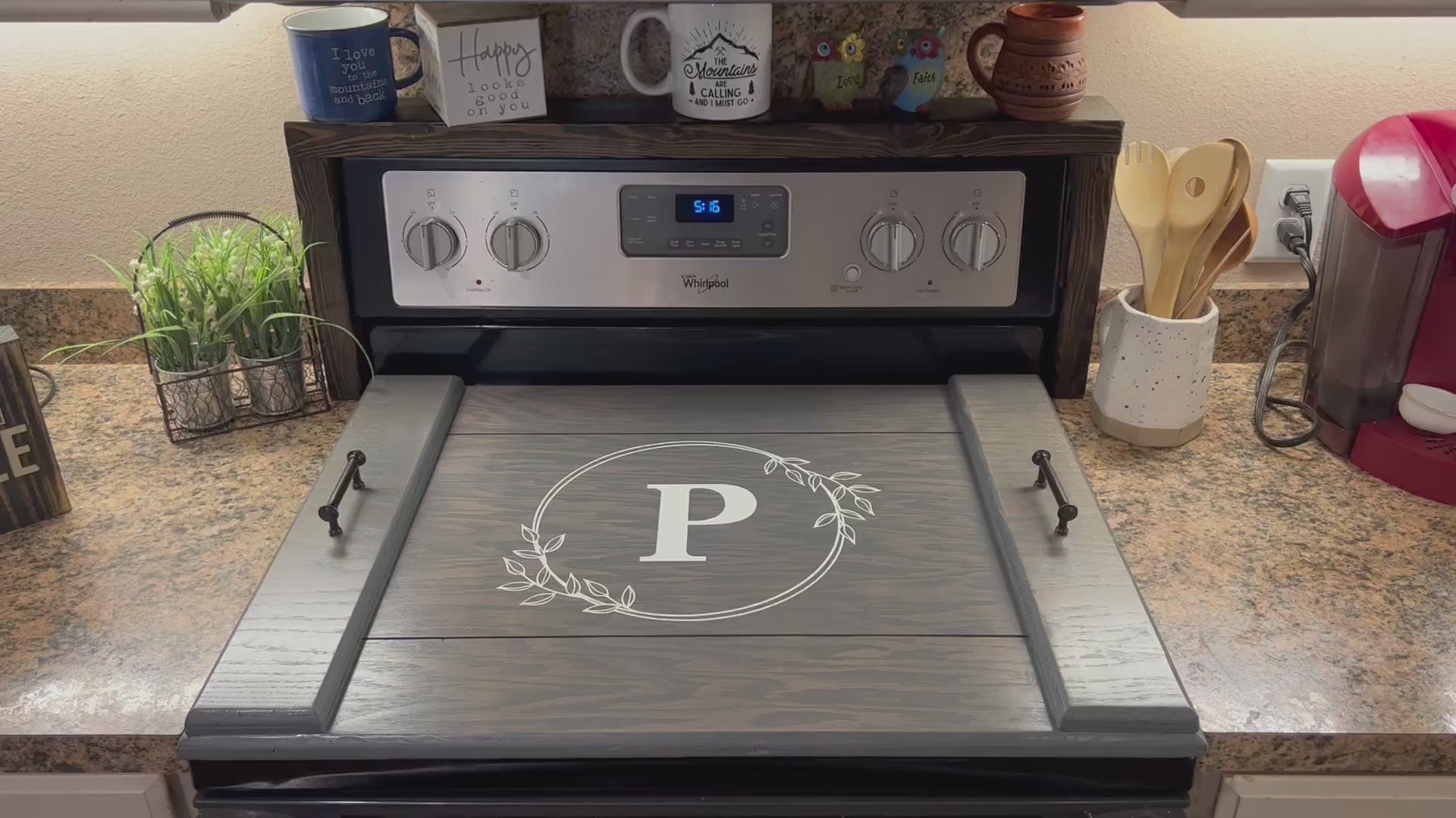 Stovetop Cover/ Noodle Board, Monogram Stove Top Cover,initial 