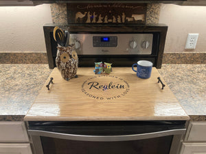 Noodle Board, Farmhouse Stove Top Cover, Wooden Stovetop Cover, Servin –  Sawyer Custom Crafts