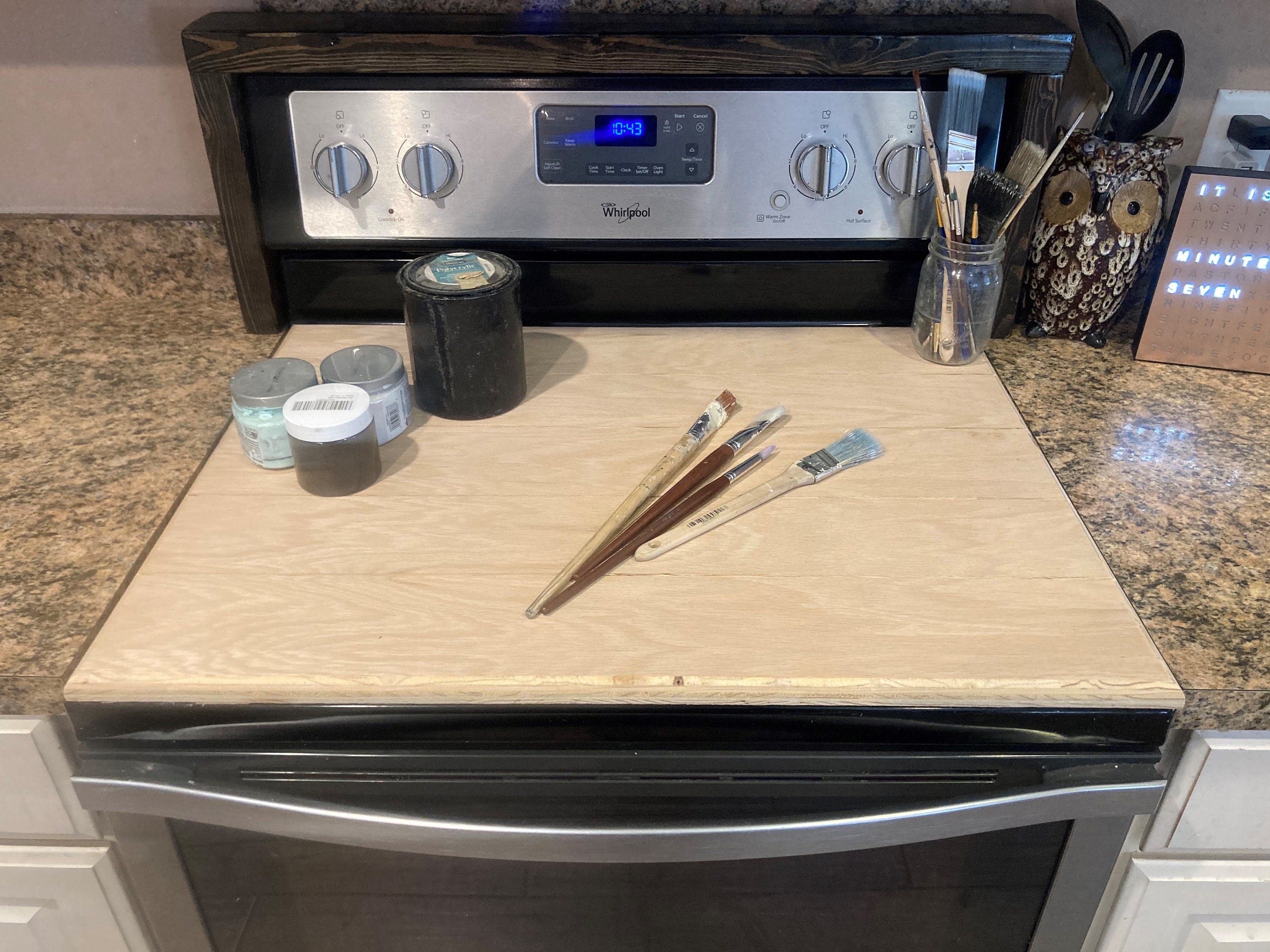 DIY Stove top cover/Distressed Serving tray/Stovetop Cover/Wooden