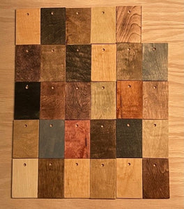 Stain Sample Cobo Set, Red Oak, Ash and Hickory/Pecan