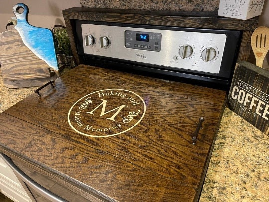 Custom Wood Stove Top Cover Oven Cover Walnut Noodle Board Personalized  Serving Board 