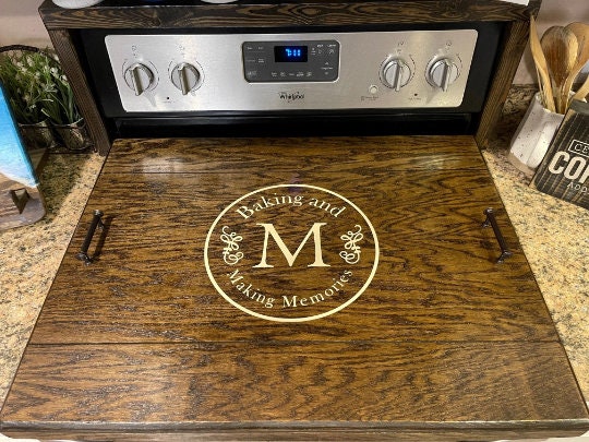 Stove top cover/Distressed Serving tray/Stovetop Cover Monogram/Wooden –  Sawyer Custom Crafts