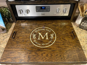 Stove top cover/Distressed Serving tray/Stovetop Cover Monogram/Wooden Stove Cover/Custom Stove Cover/Farmhouse Tray/birthday/ gift