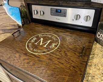 Stove top cover/Distressed Serving tray/Stovetop Cover Monogram/Wooden Stove Cover/Custom Stove Cover/Farmhouse Tray/birthday/ gift