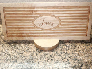 Personalized Bread Cutting Board with Crumb Catcher- Maple Hardwood