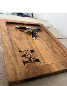 Walnut Catch all tray, best manly gifts for him. Works super great as a boyfriend gift