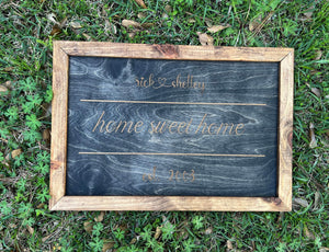 Large Home sweet home sign, rustic wood sign, wood decor