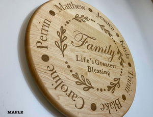maple laser engraved lazy susan turntable 