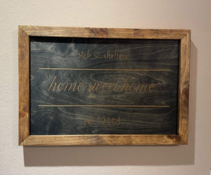 Large Home sweet home sign, rustic wood sign, wood decor