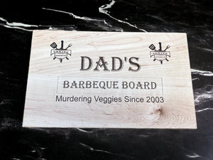 andmade fathers day gift idea from daughter. Solid Maple cutting board with the family name and wedding anniversary on it. Makes a wonderful Gift for Husband, or Fathers Day Gift,  even a Gifts For Dad,